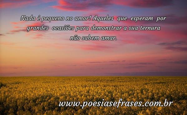 nada e pequeno no amor