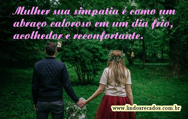 Mulher sua simpatia é como um abraço caloroso em um dia frio, acolhedor e reconfortante.